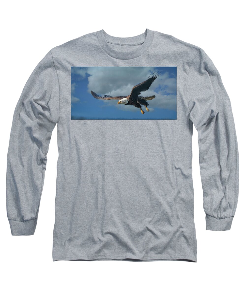 Bald Eagle Long Sleeve T-Shirt featuring the photograph Swooping in by Jeanette Mahoney