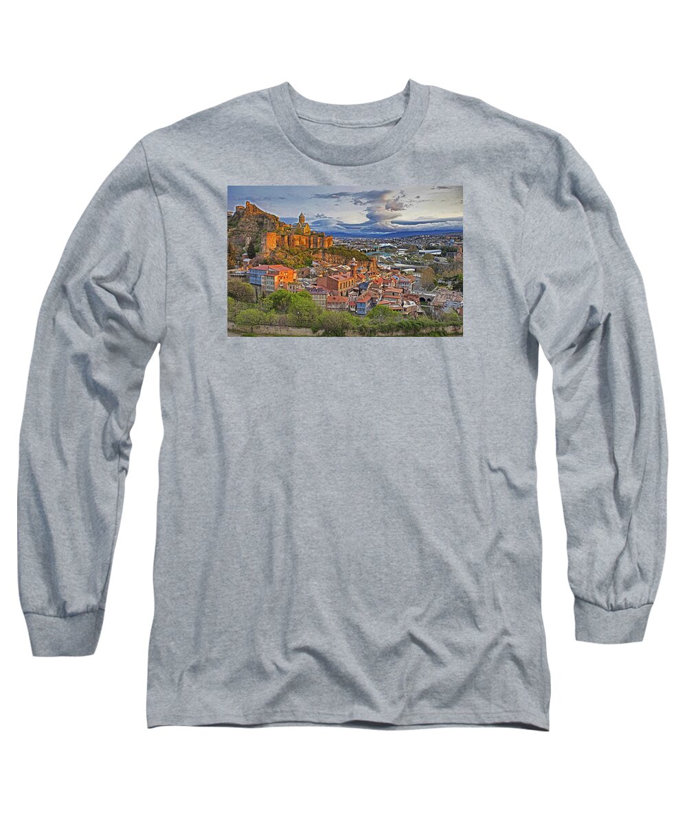 Georgia Long Sleeve T-Shirt featuring the photograph Tblisi Dawn by Dennis Cox