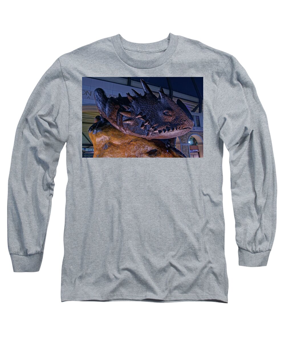 Tcu Long Sleeve T-Shirt featuring the photograph TCU Frog Mascot by Jonathan Davison