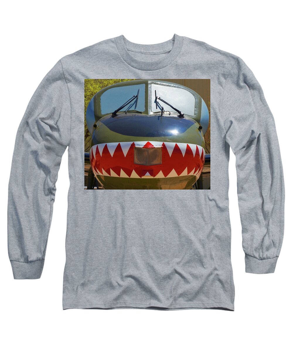 Plane Long Sleeve T-Shirt featuring the photograph Teeth #52 by Raymond Magnani