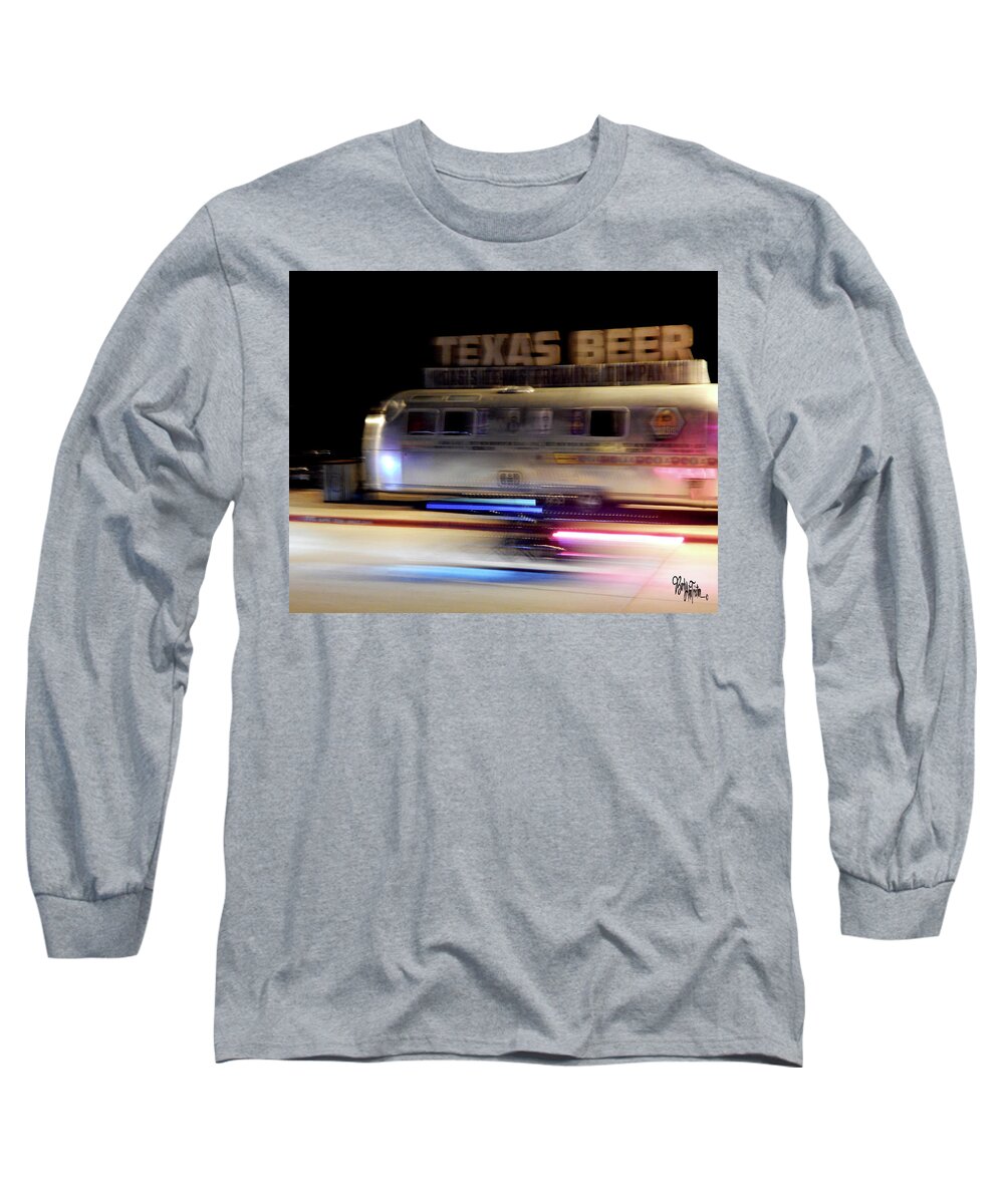 Art Long Sleeve T-Shirt featuring the photograph Texas Beer Fast Motorcycle #5594 by Barbara Tristan
