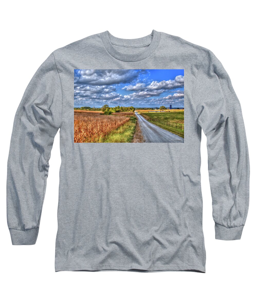 Reid Callaway Office Art Decor Long Sleeve T-Shirt featuring the photograph The Art Of Farming Illinois Cornfield Farming Art by Reid Callaway