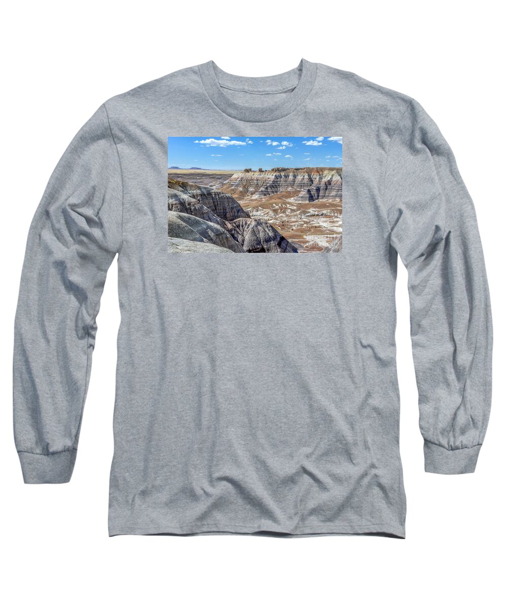 Blue Mesa Long Sleeve T-Shirt featuring the pyrography The Blue Mesa by David Meznarich