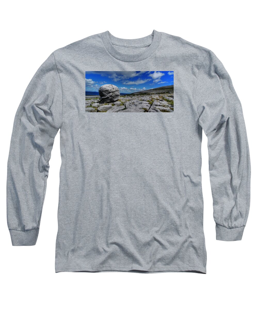 Limestone Long Sleeve T-Shirt featuring the photograph The Burren National park by Joe Cashin