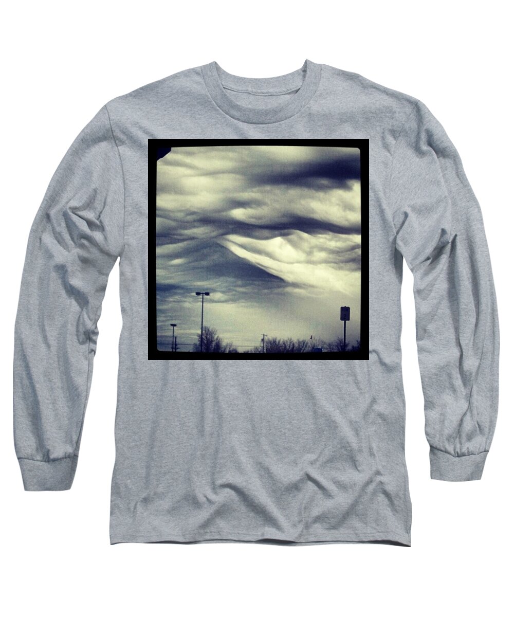 Clouds Long Sleeve T-Shirt featuring the photograph The Clouds Today Are Too Pretty by Haley Marie Theoboldt
