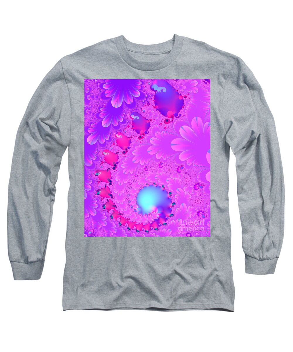 Fractal Long Sleeve T-Shirt featuring the digital art The Enchanted Forest . Version 2 . S8 by Wingsdomain Art and Photography