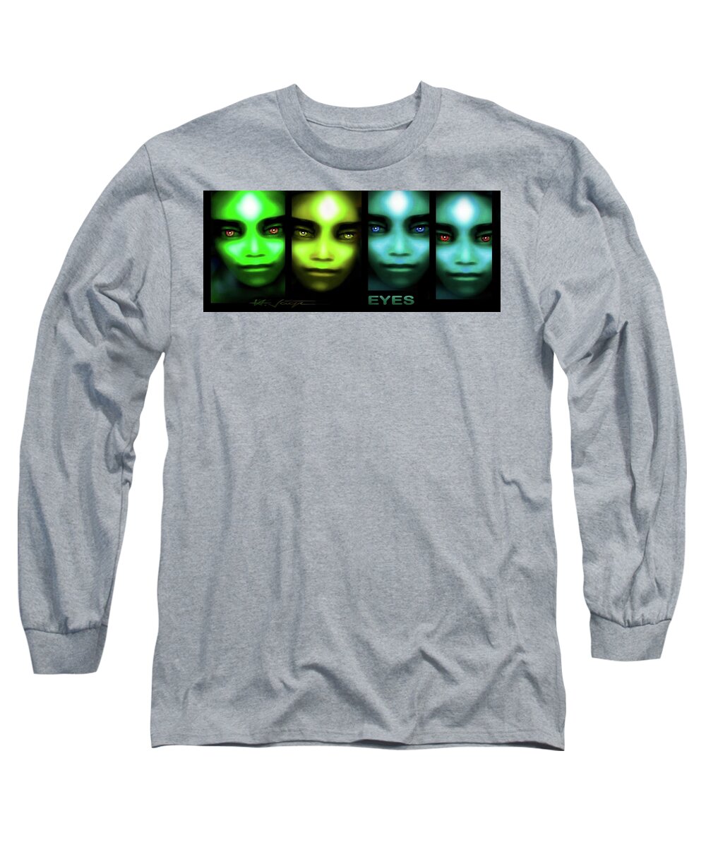 Eyes Long Sleeve T-Shirt featuring the painting The Eyes Have It by Hartmut Jager