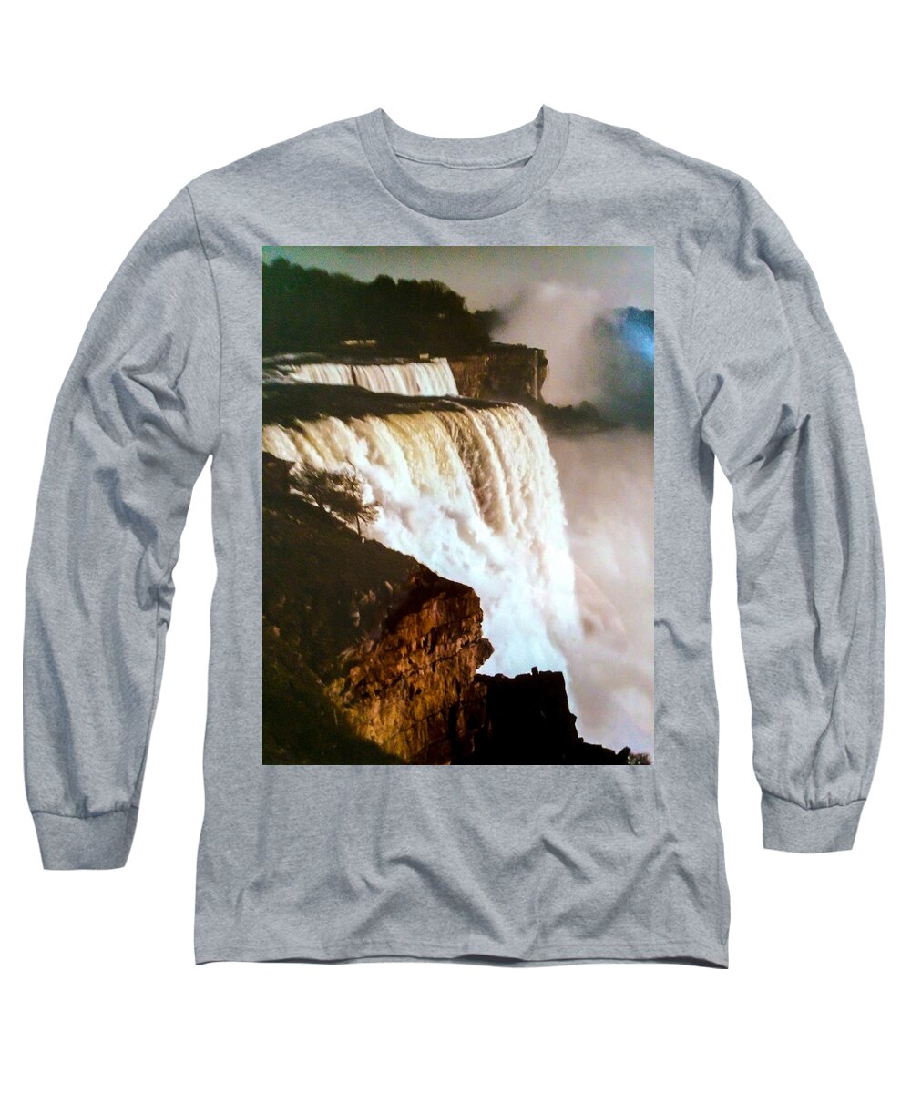 Landscapes Long Sleeve T-Shirt featuring the photograph The Falls by Glenn Feron