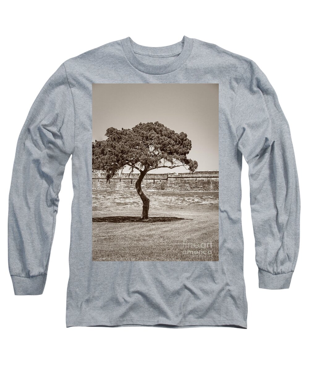 Castillo De San Marcos Long Sleeve T-Shirt featuring the photograph The Lone Tree by Todd Blanchard