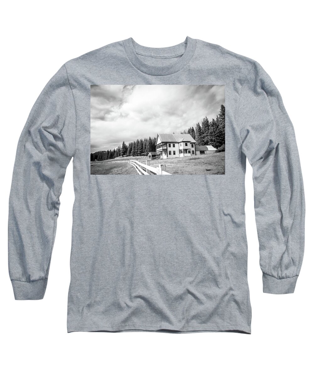 California Long Sleeve T-Shirt featuring the photograph The Lost Sierras Historic Home by Aileen Savage