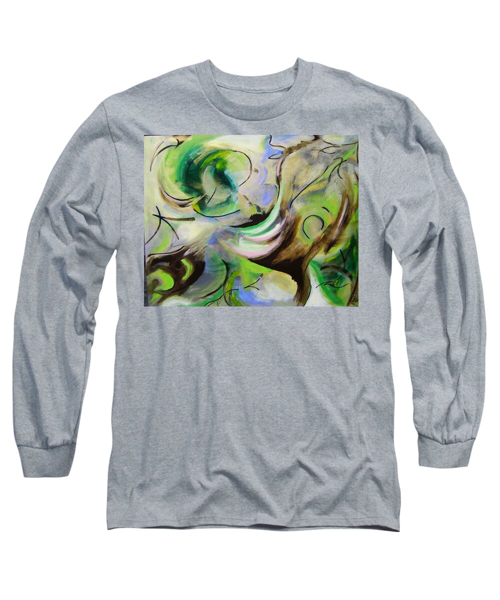 The Luminous Force Of Nature Long Sleeve T-Shirt featuring the painting the Luminous Force of Nature by Therese Legere