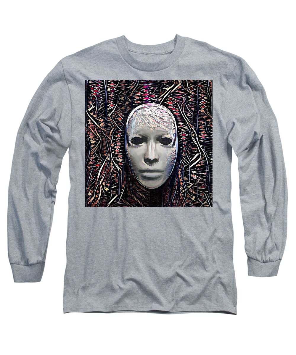 Surreal Long Sleeve T-Shirt featuring the digital art The Mask by Bruce Rolff