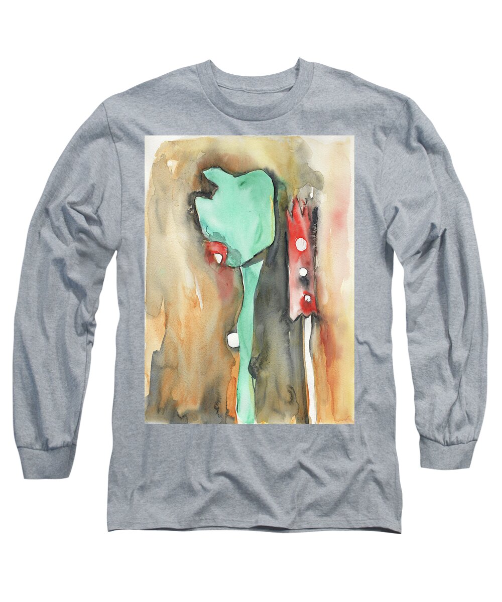 Watercolor Long Sleeve T-Shirt featuring the painting New Neighbors by Sandra Church