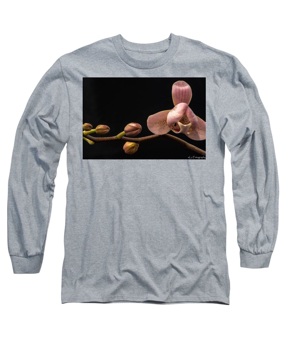 Orchid Long Sleeve T-Shirt featuring the photograph The Opening by Wendy Carrington