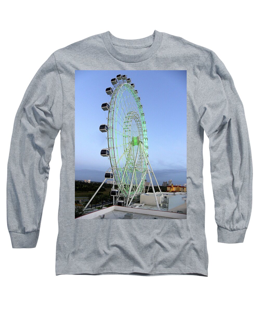 Ferris Wheel Long Sleeve T-Shirt featuring the photograph The Orlando Eye 000 by Christopher Mercer
