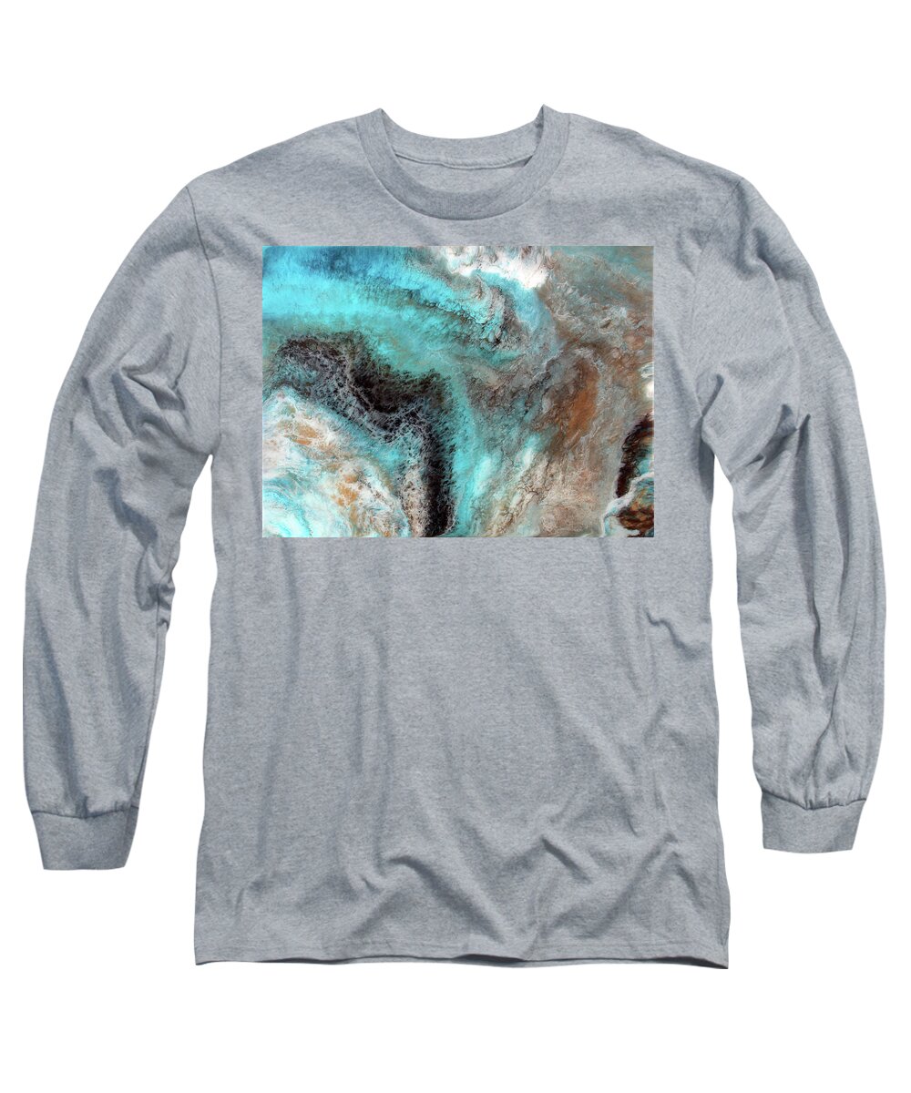 Ocean Long Sleeve T-Shirt featuring the painting The Reef by Tamara Nelson
