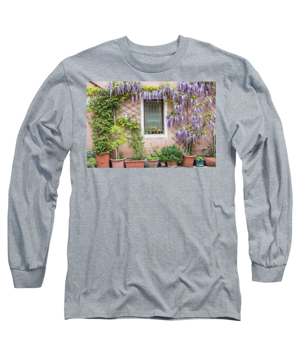 Canon Long Sleeve T-Shirt featuring the photograph The Venice Italy Window by John McGraw