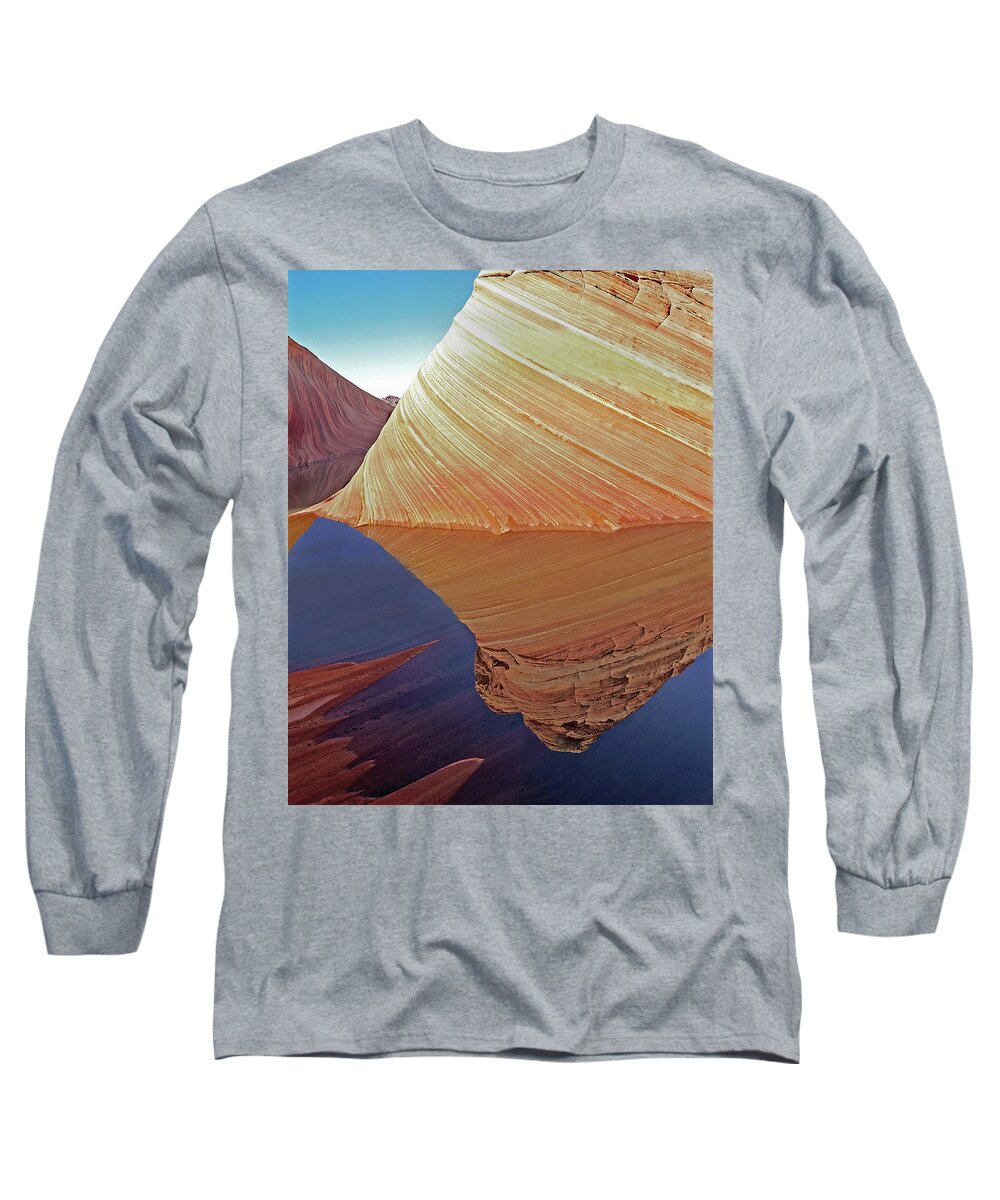 The Wave Long Sleeve T-Shirt featuring the photograph The Wave Reflected by JustJeffAz Photography