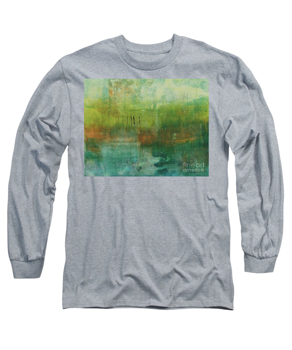 Abstract Long Sleeve T-Shirt featuring the painting Through The Mist by Laurel Englehardt