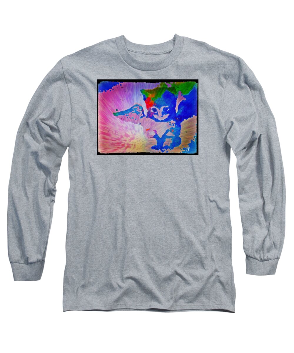 Cat Long Sleeve T-Shirt featuring the digital art Tie dye Tiger by Christine Paris