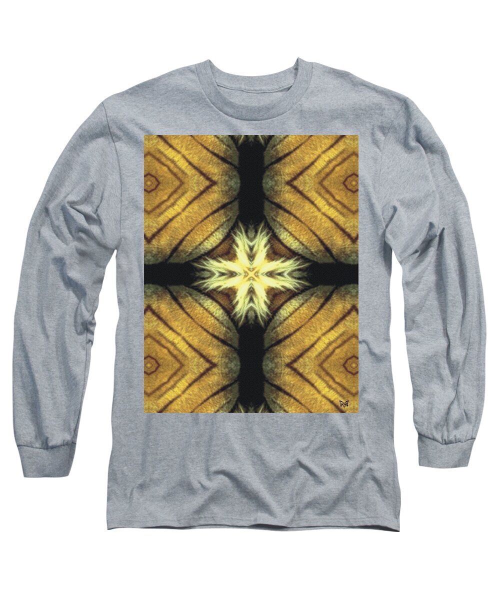 Digital Long Sleeve T-Shirt featuring the digital art Tiger Cross by Maria Watt
