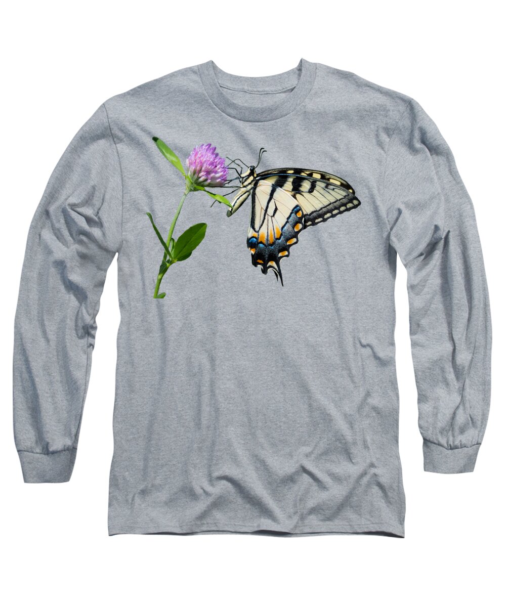 Tiger Swallowtail Butterfly Long Sleeve T-Shirt featuring the photograph Tiger Swallowtail Butterfly by Holden The Moment