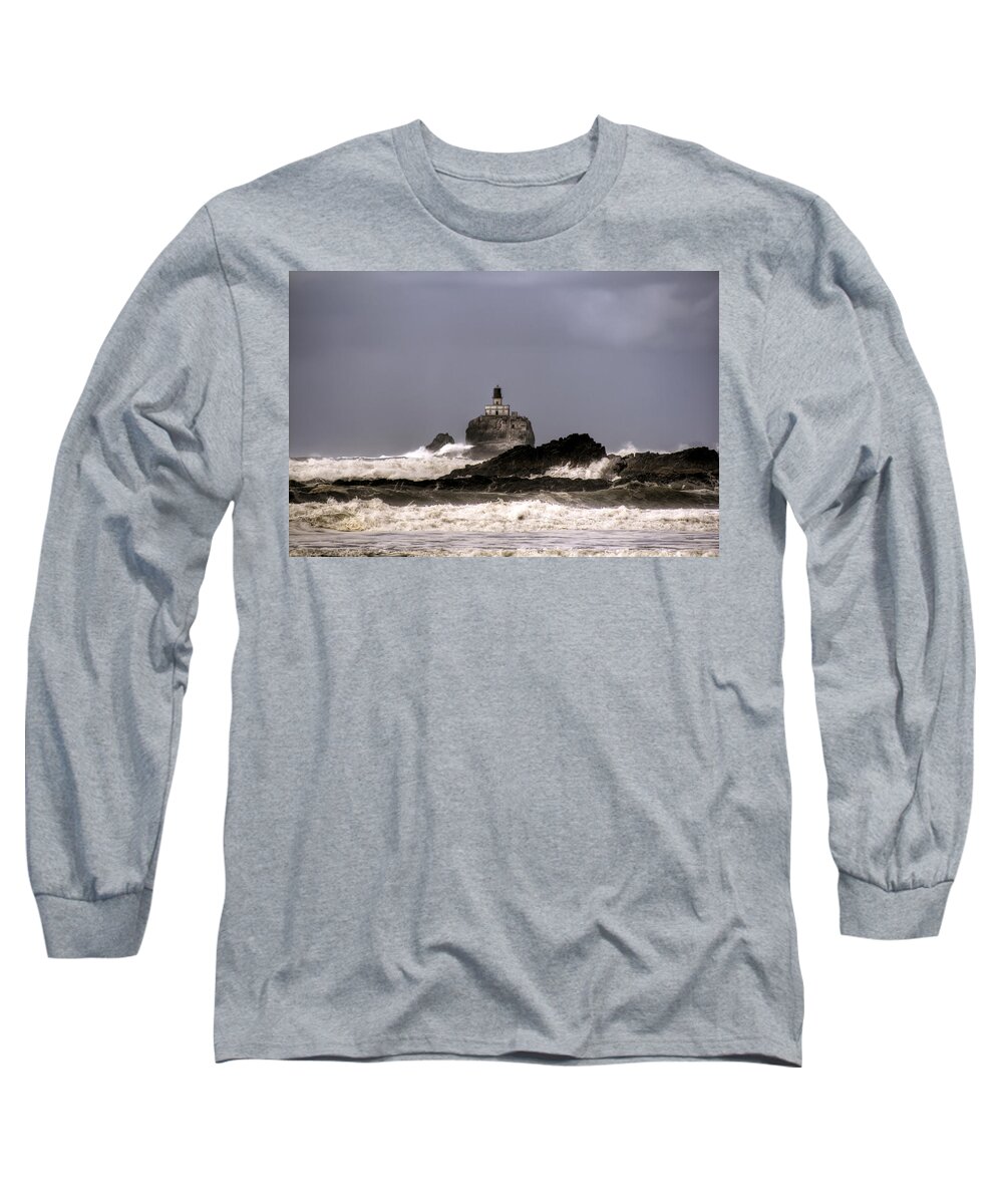 Hdr Long Sleeve T-Shirt featuring the photograph Tillamook Lighthouse by Brad Granger