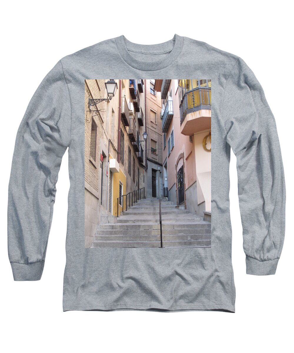 Toledo Long Sleeve T-Shirt featuring the photograph Toledo Alley Steps by John Shiron