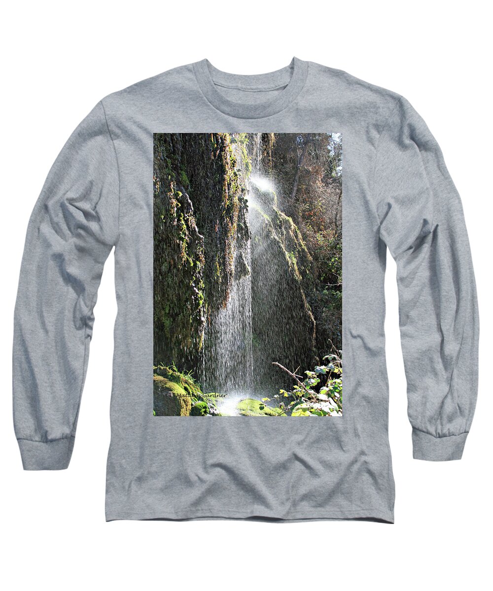 Waterfall Long Sleeve T-Shirt featuring the photograph Tonto Waterfall Splash by Matalyn Gardner