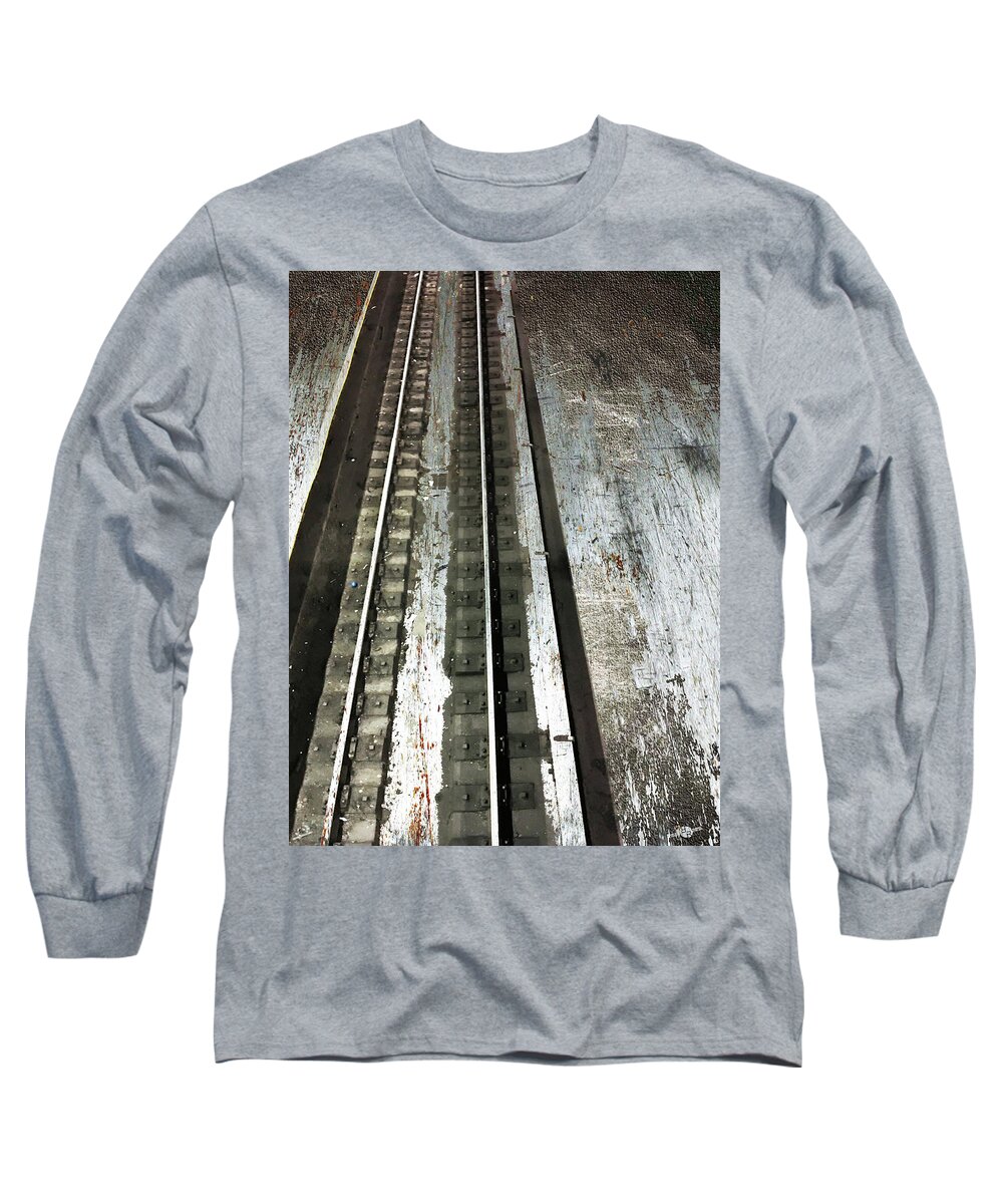 Metal Long Sleeve T-Shirt featuring the mixed media Track by Tony Rubino