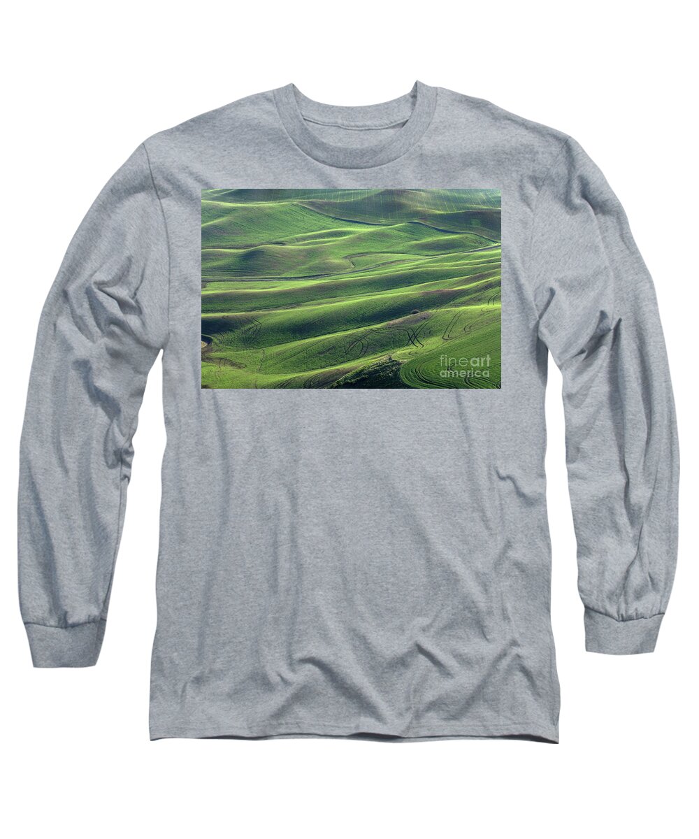 5d Long Sleeve T-Shirt featuring the photograph Tractor Tracks Agriculture Art by Kaylyn Franks by Kaylyn Franks