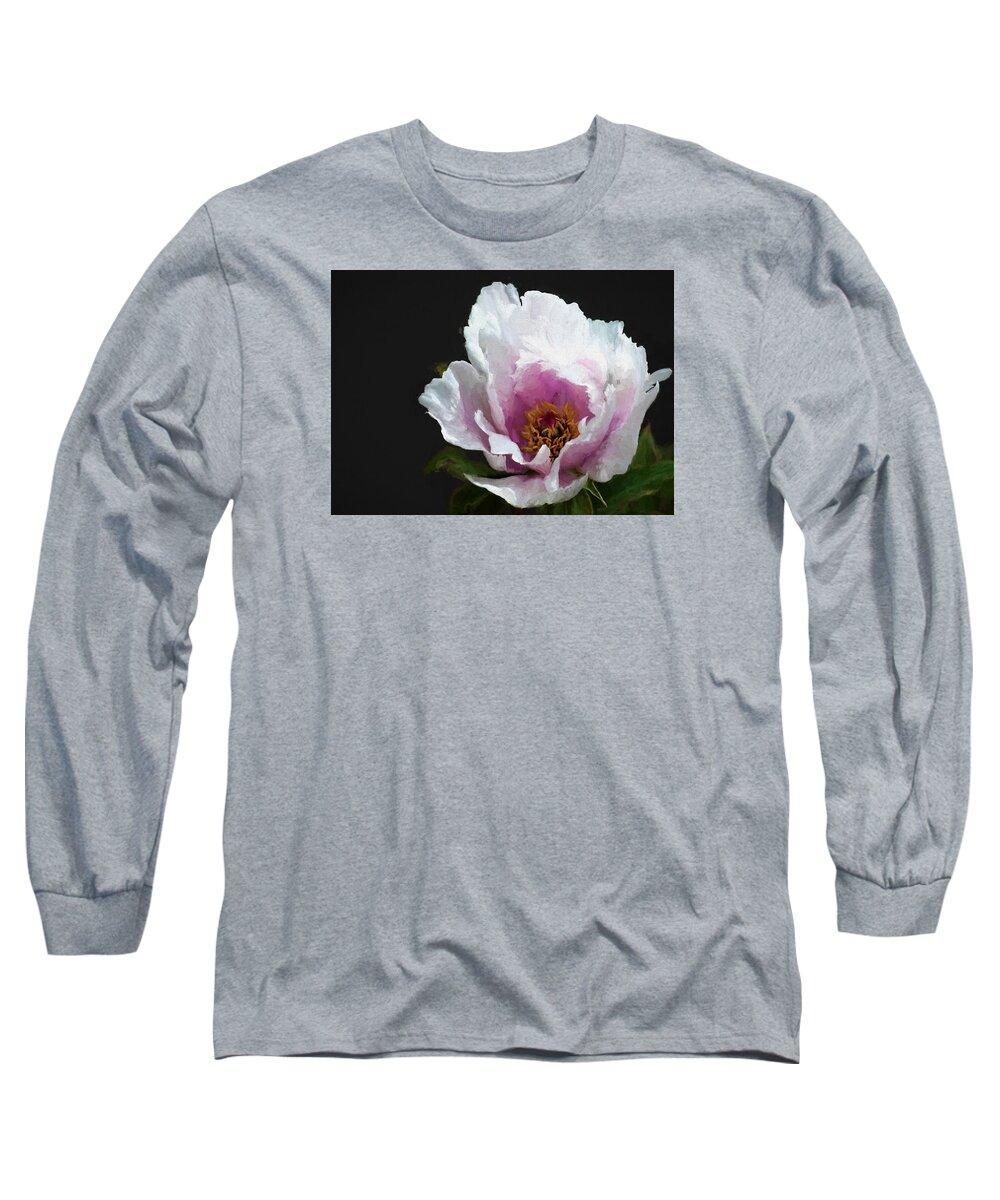 Flower Long Sleeve T-Shirt featuring the digital art Tree Paeony I by Charmaine Zoe