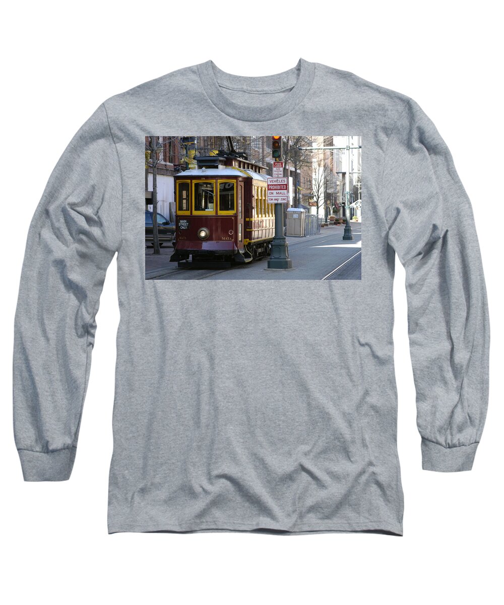 Trolley Long Sleeve T-Shirt featuring the photograph Trolley - Memphis by DArcy Evans
