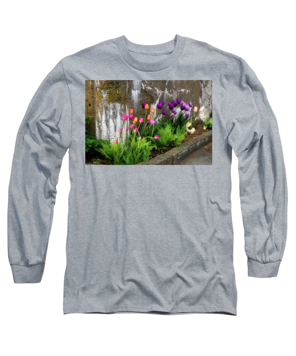 Tulips Long Sleeve T-Shirt featuring the photograph Tulips in Ruin by Michael Hubley