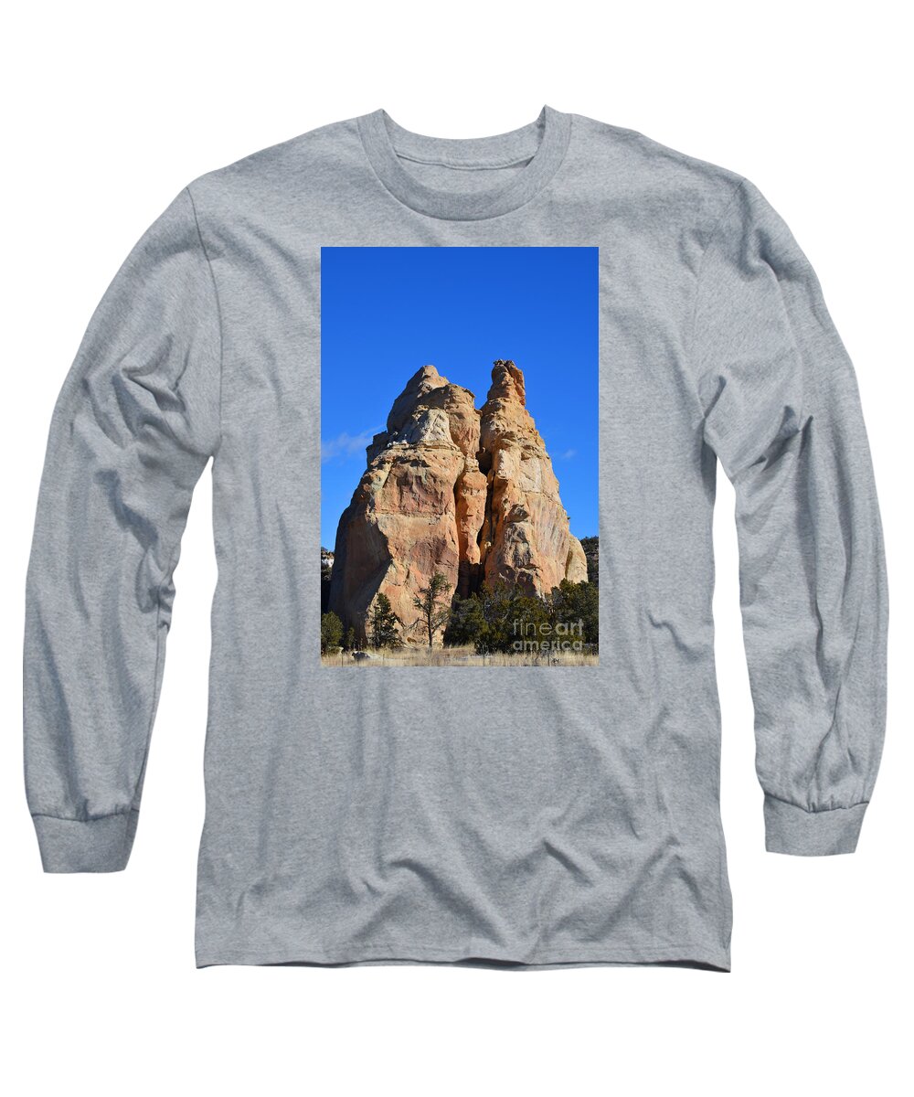 Southwest Landscape Long Sleeve T-Shirt featuring the photograph Twin peaks by Robert WK Clark