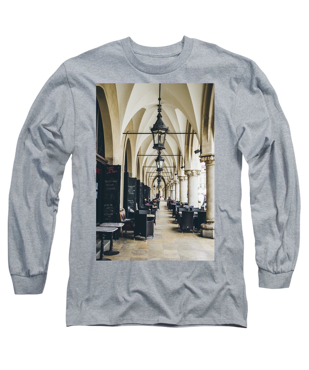 Restaurant Long Sleeve T-Shirt featuring the photograph Under The Cloth Hall Of Krakow, The Sukiennice by Pati Photography