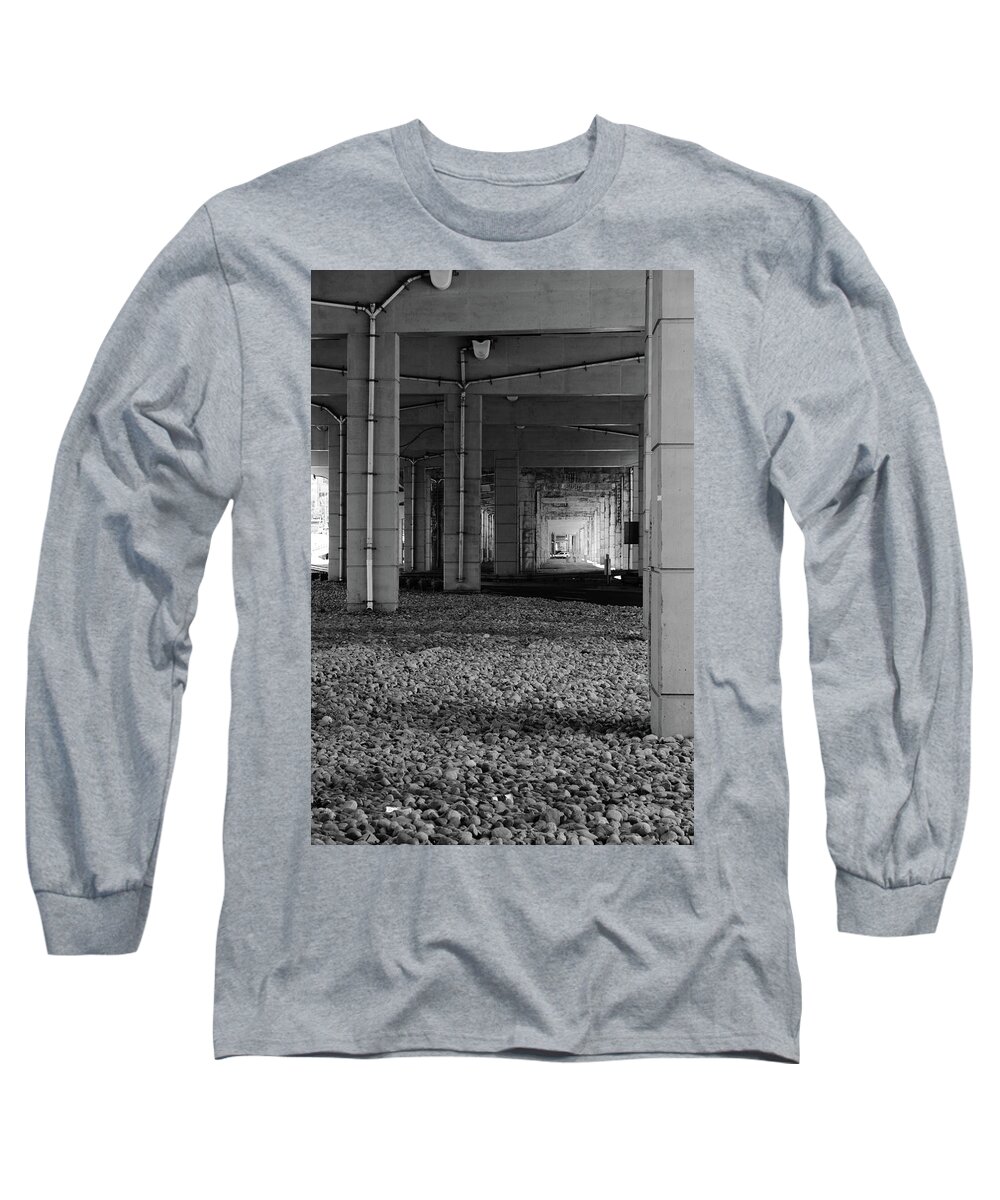 Black Long Sleeve T-Shirt featuring the photograph Under The Gardiner by Kreddible Trout