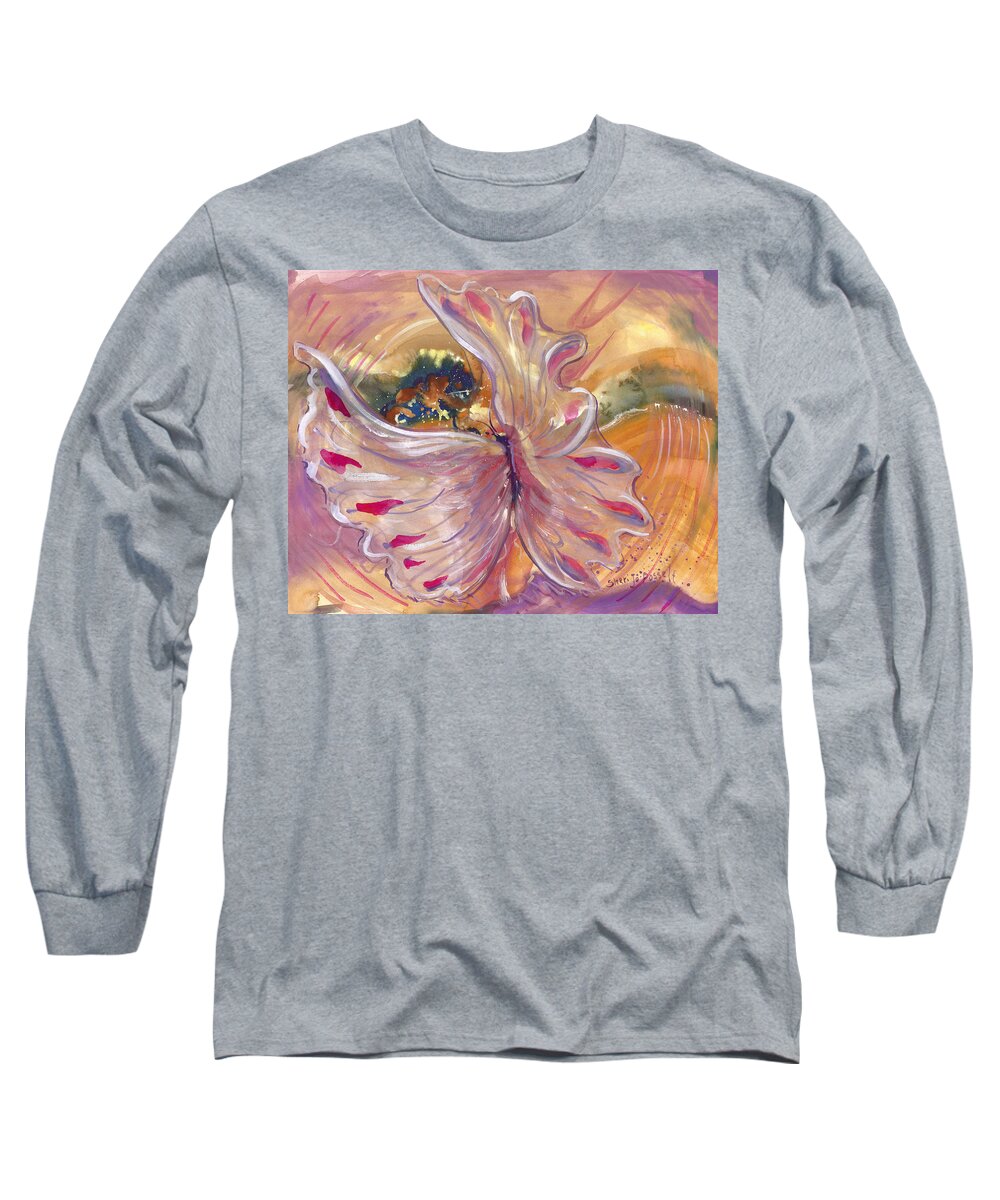 Universal Cacoon Long Sleeve T-Shirt featuring the painting Universal Cacoon by Sheri Jo Posselt