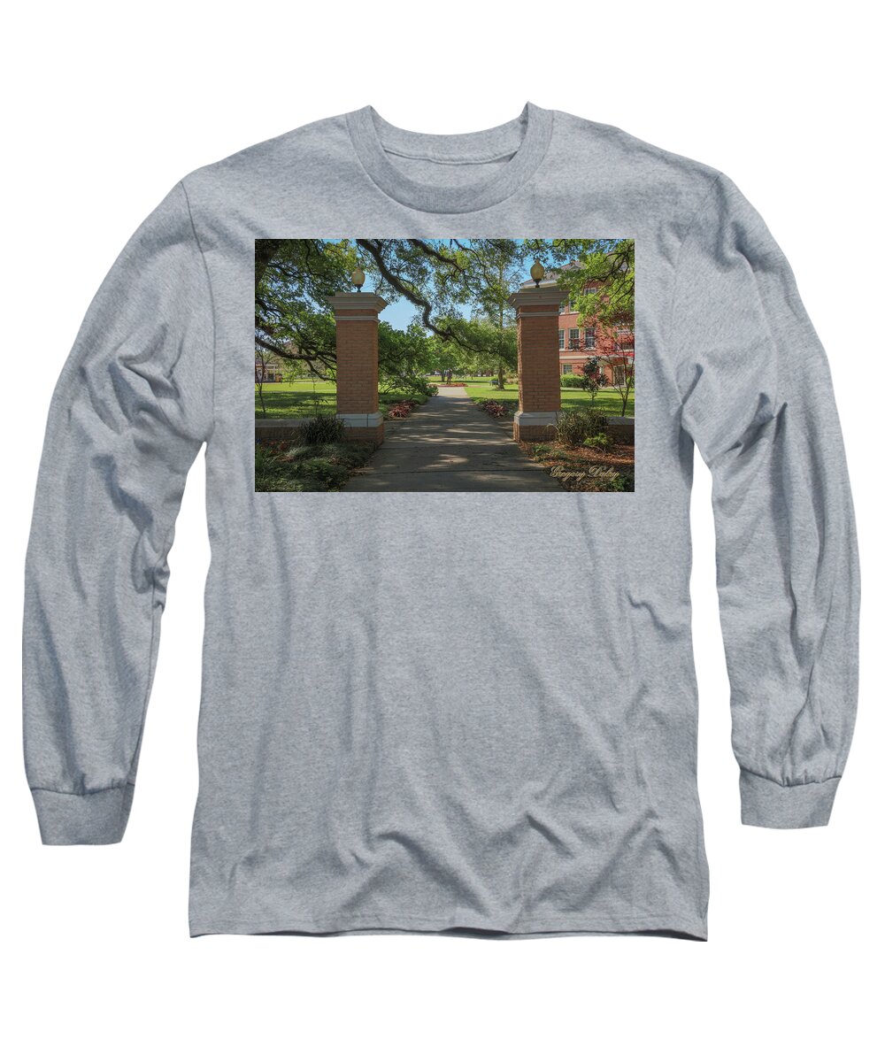 Ul Long Sleeve T-Shirt featuring the photograph University and Johnston Entrance by Gregory Daley MPSA