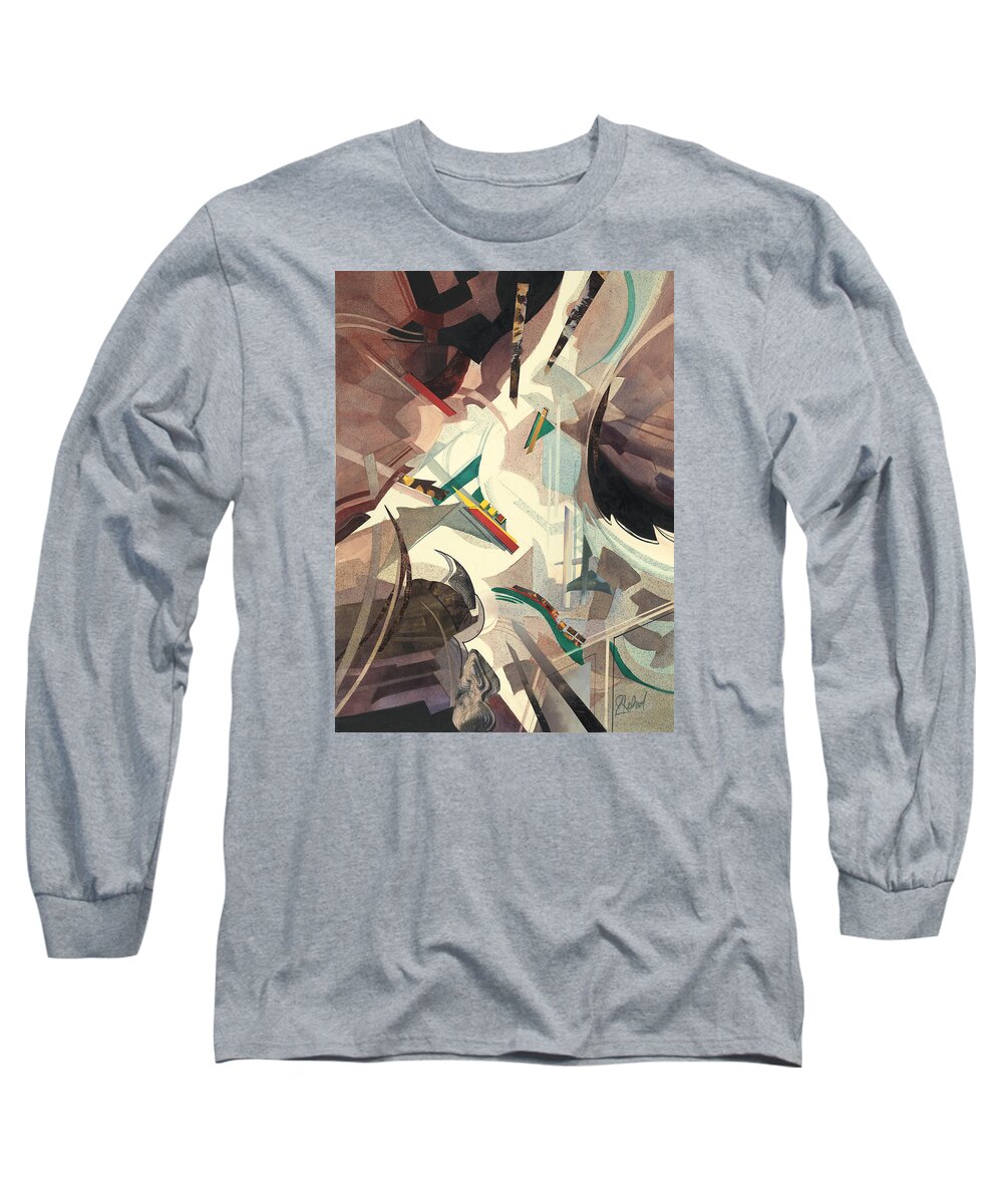 Watercolor Long Sleeve T-Shirt featuring the painting Untitled Abstract by Johanna Axelrod