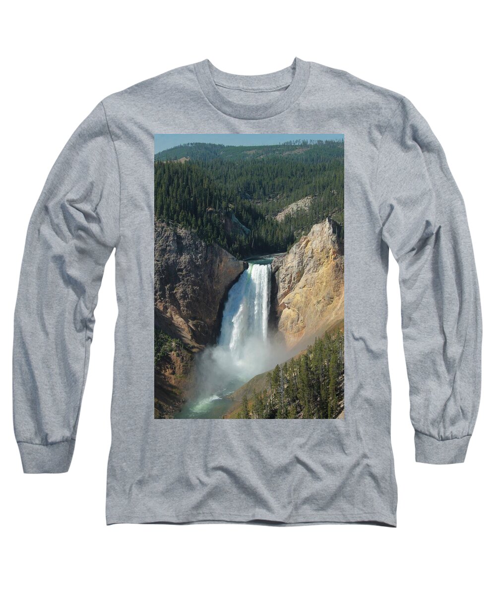 Upper Falls Yellowstone Long Sleeve T-Shirt featuring the photograph Upper Falls, Yellowstone River by Christopher J Kirby