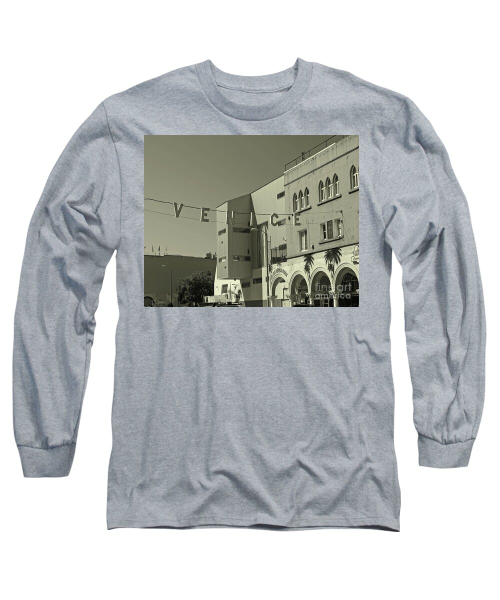 Venice Beach Long Sleeve T-Shirt featuring the photograph Venice Sign by Kelly Holm