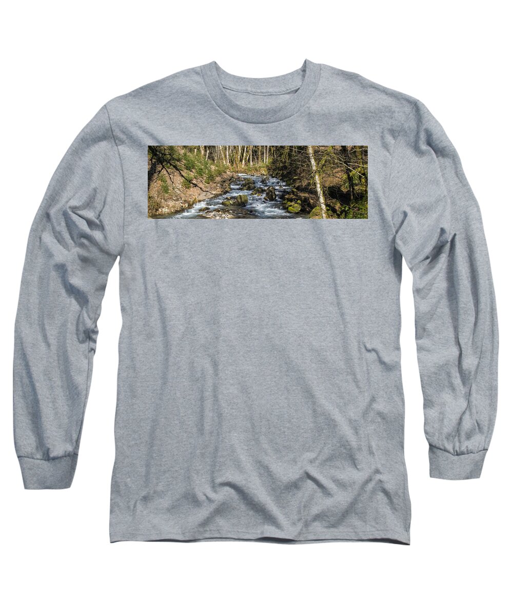 Streams Long Sleeve T-Shirt featuring the photograph Views Of A Stream, II by Chuck Flewelling