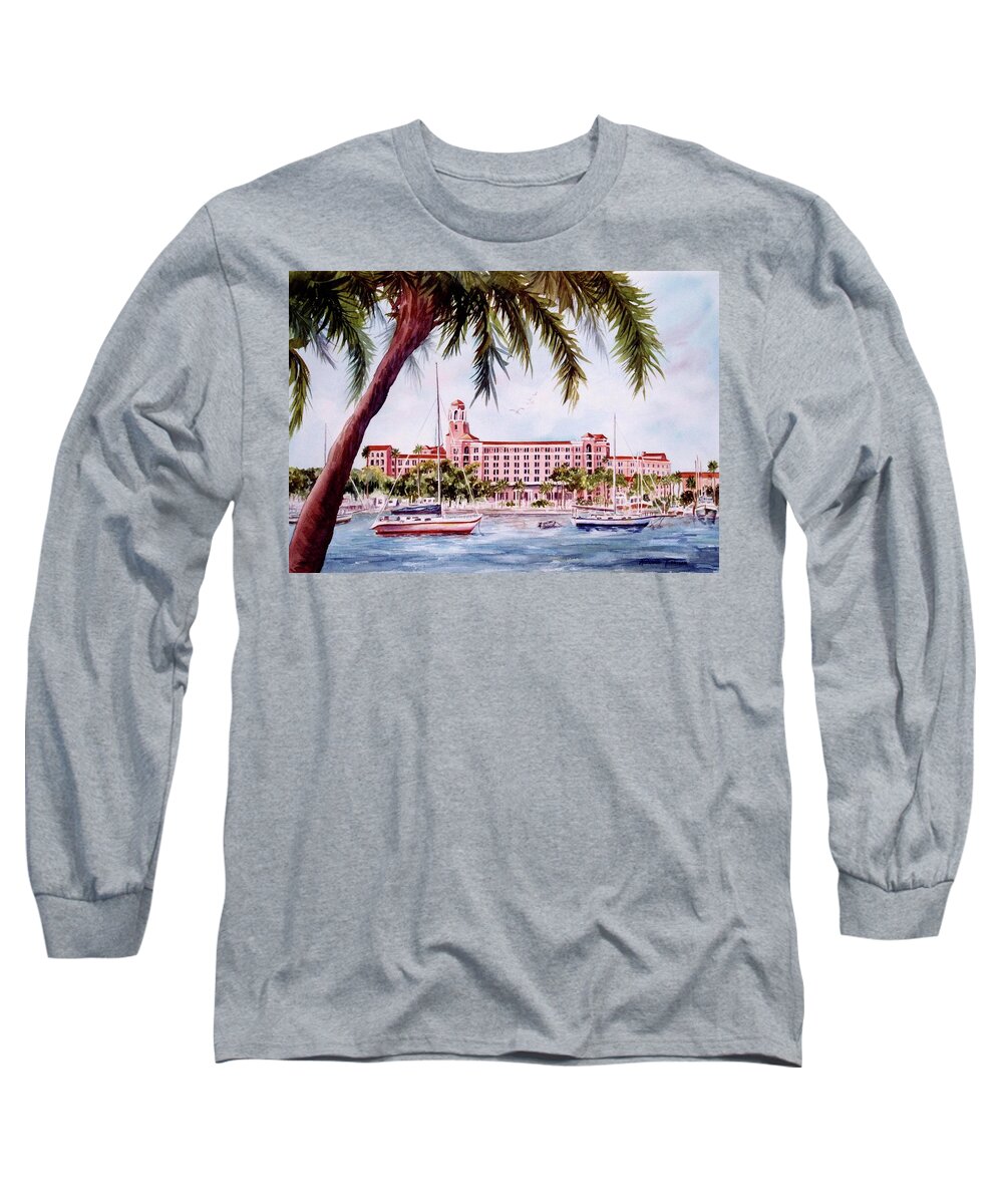 Vinoy Long Sleeve T-Shirt featuring the painting Vinoy View by Roxanne Tobaison