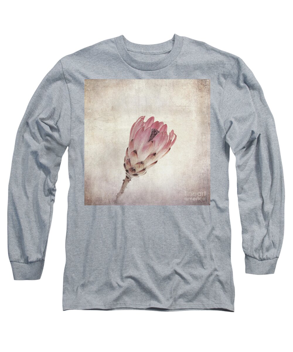 Protea Long Sleeve T-Shirt featuring the photograph Vintage protea flower by Jane Rix