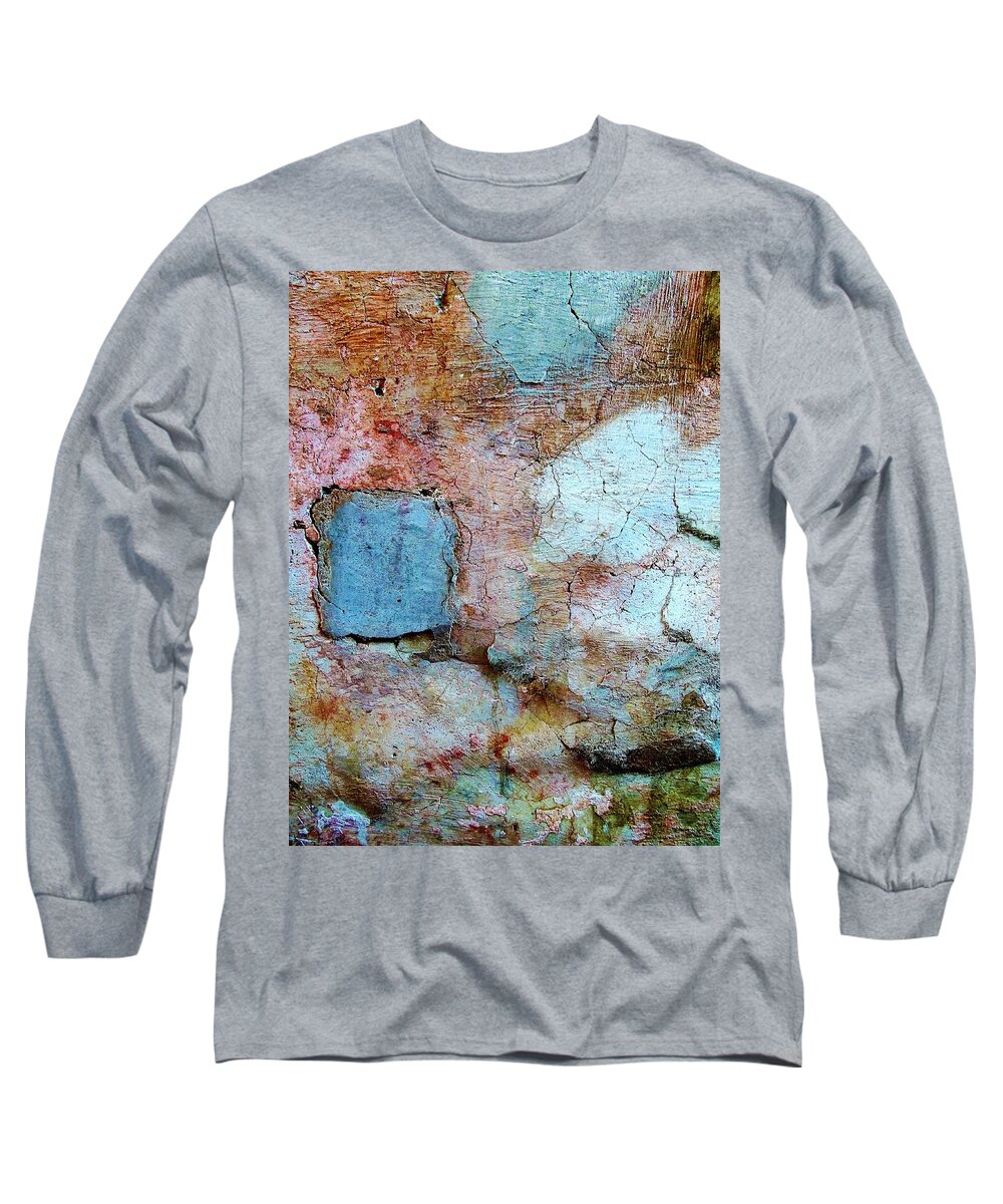 Texture Long Sleeve T-Shirt featuring the photograph Wall Abstract 138 by Maria Huntley