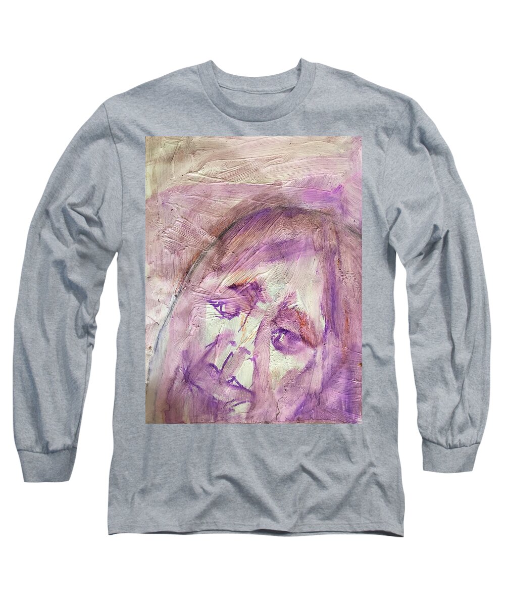 Abstract Long Sleeve T-Shirt featuring the painting Water, Wind and Ice by Judith Redman