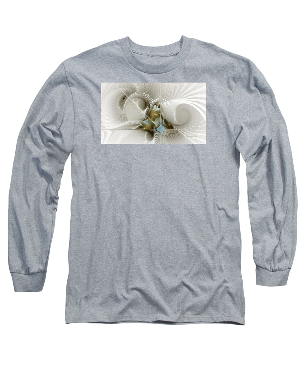 Fractal Long Sleeve T-Shirt featuring the digital art Welcome to the Second Floor-Fractal Art by Karin Kuhlmann