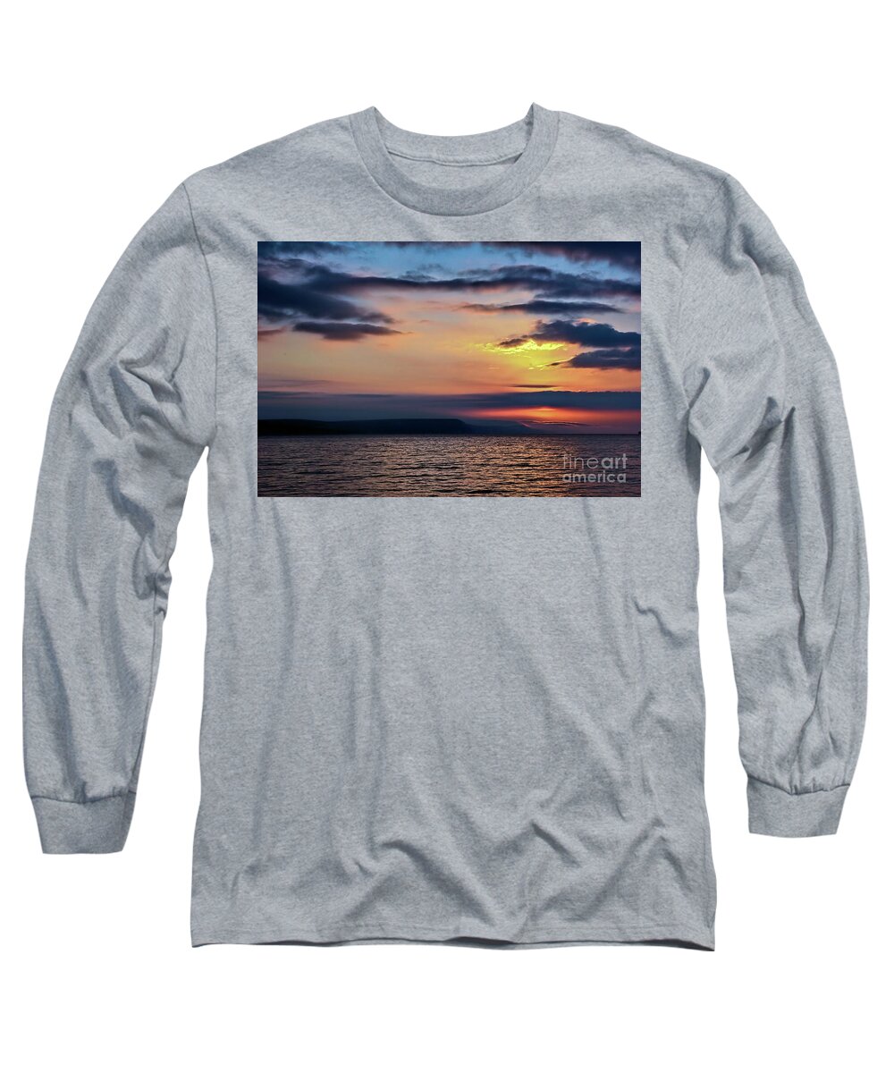 Seascape Long Sleeve T-Shirt featuring the photograph Weymouth Esplanade Sunrise by Baggieoldboy
