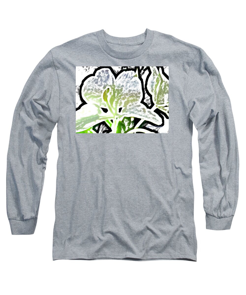 Ginger Long Sleeve T-Shirt featuring the digital art White Ginger by James Temple